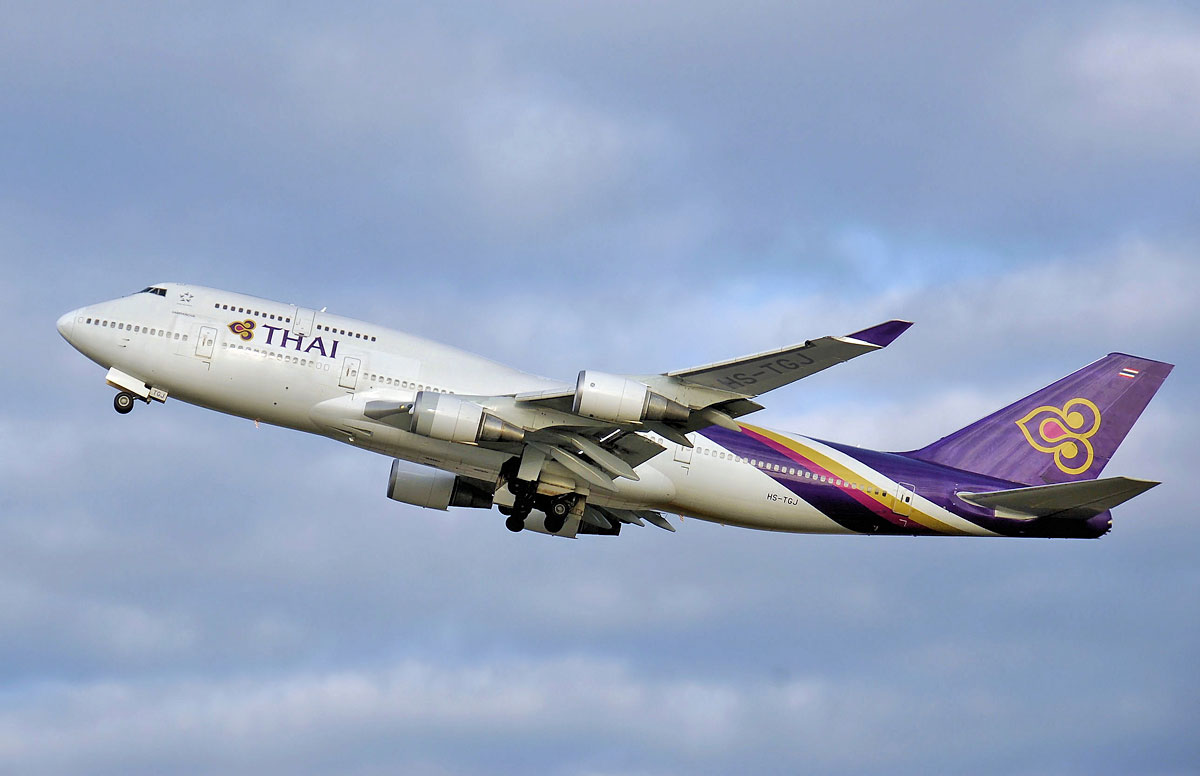 Thai Airways Boeing 747 försvinner från Arlanda